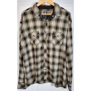 KUHL Men's Plaid Long Sleeve Snap Button Up Shirt Size XXL